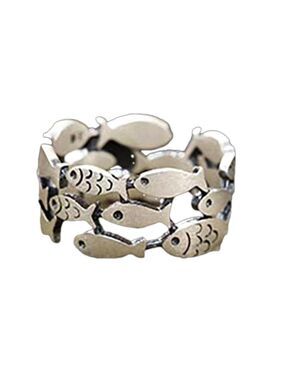 Silver 925 Fish Boho Ring #806